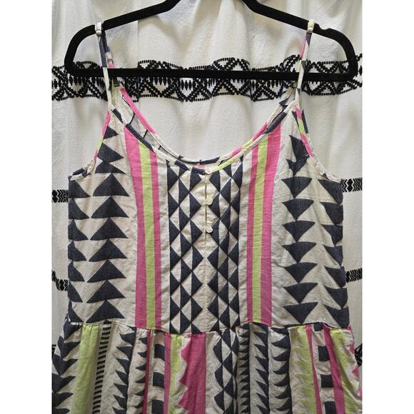 Velvet by Graham & Spencer geometric print spaghetti straps tiered midi dress - Picture 3 of 12